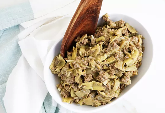 creamy smothered beef artichokes