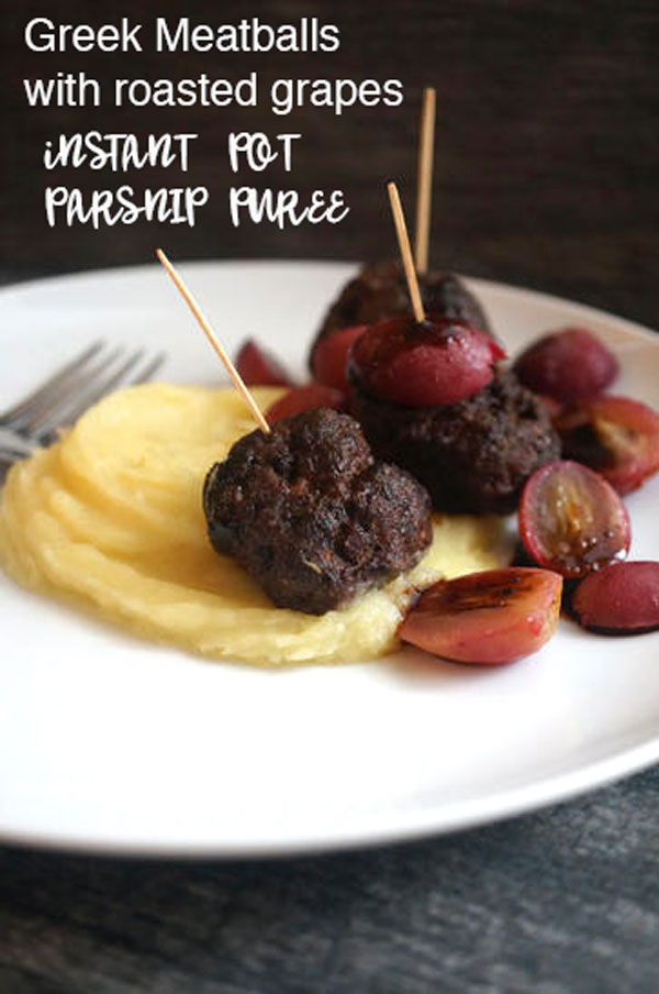 Greek Meatballs + Parsnip Puree