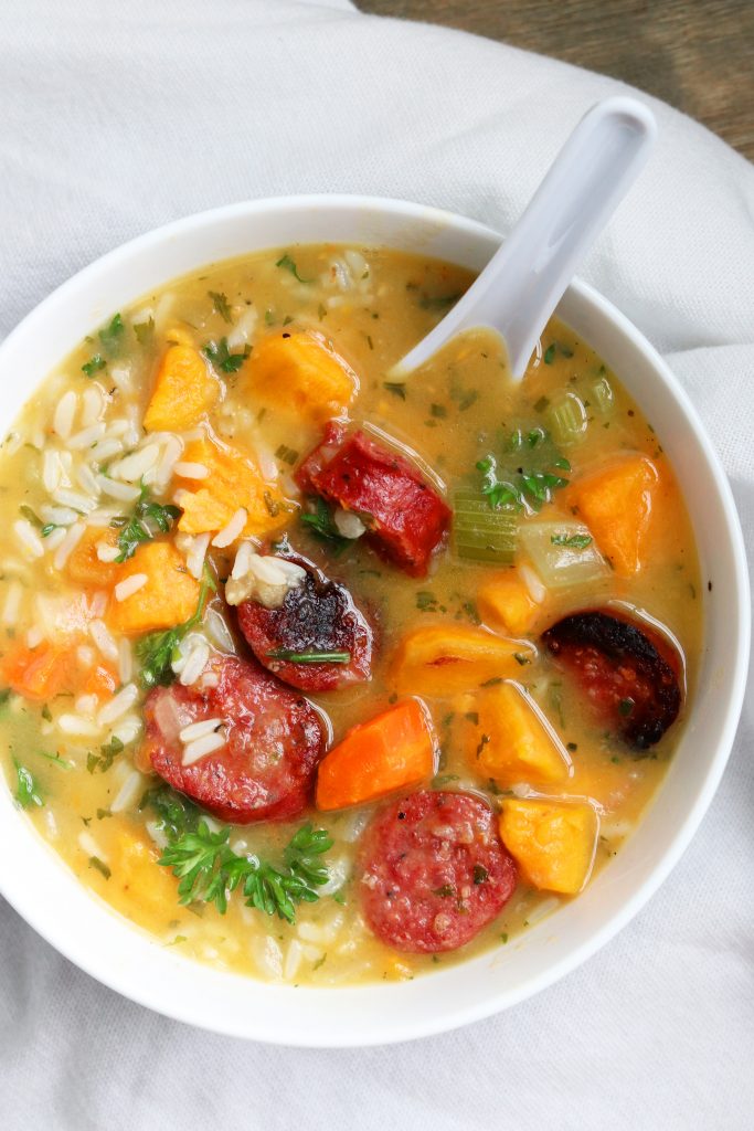 gluten free sausage rice soup