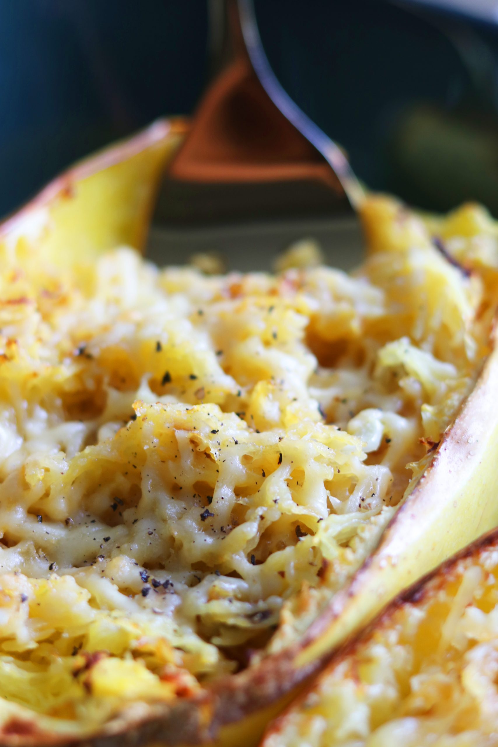 Garlic Parmesan Air Fryer Spaghetti Squash - Whole Lotta Yum