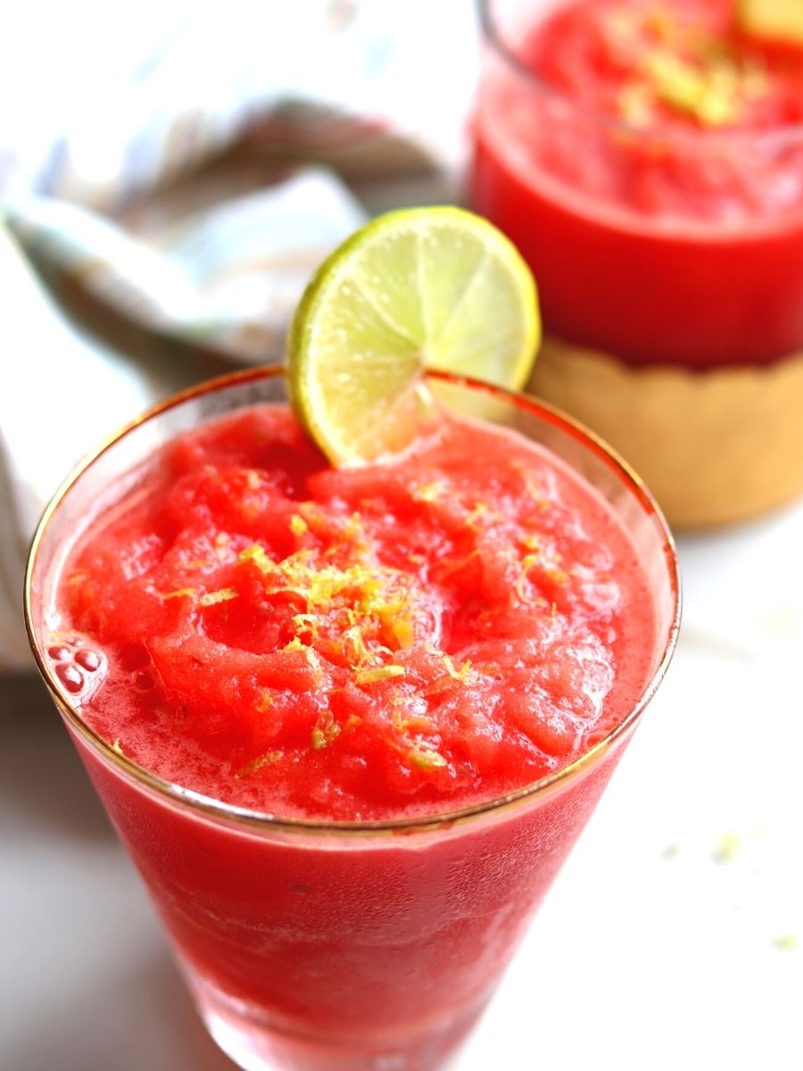Frozen Watermelon Margarita - Four Ingredients - Grazed & Entuhsed