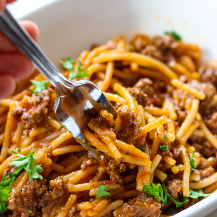 Instant Pot Spaghetti and Meat Sauce - Grazed & Enthused