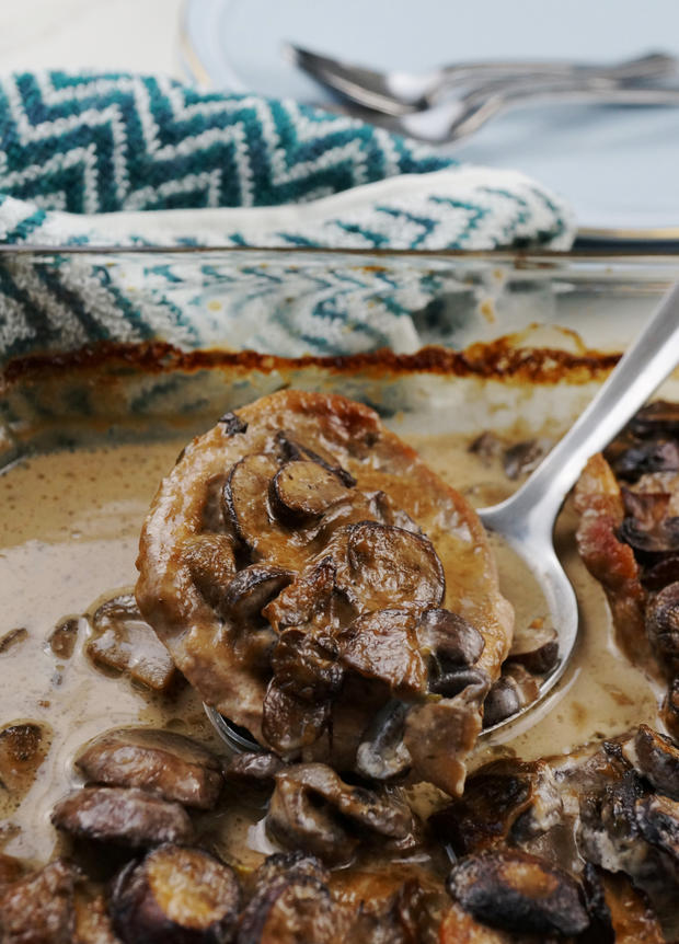 creamy mushroom pork casserole